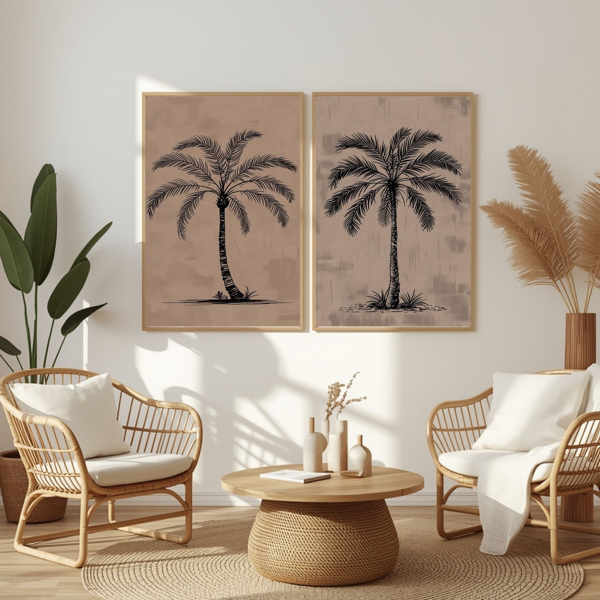 Palm Tree Wall Art Set of 2 Tropical Printable Decor