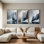 Arctic Iceberg Wall Art Set of 3 | Glacier Landscape Prints | Modern Coastal Nature Decor | Digital Download