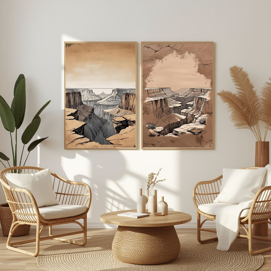 Grand Canyon Wall Art Set of 2 Desert Landscape Printable Decor