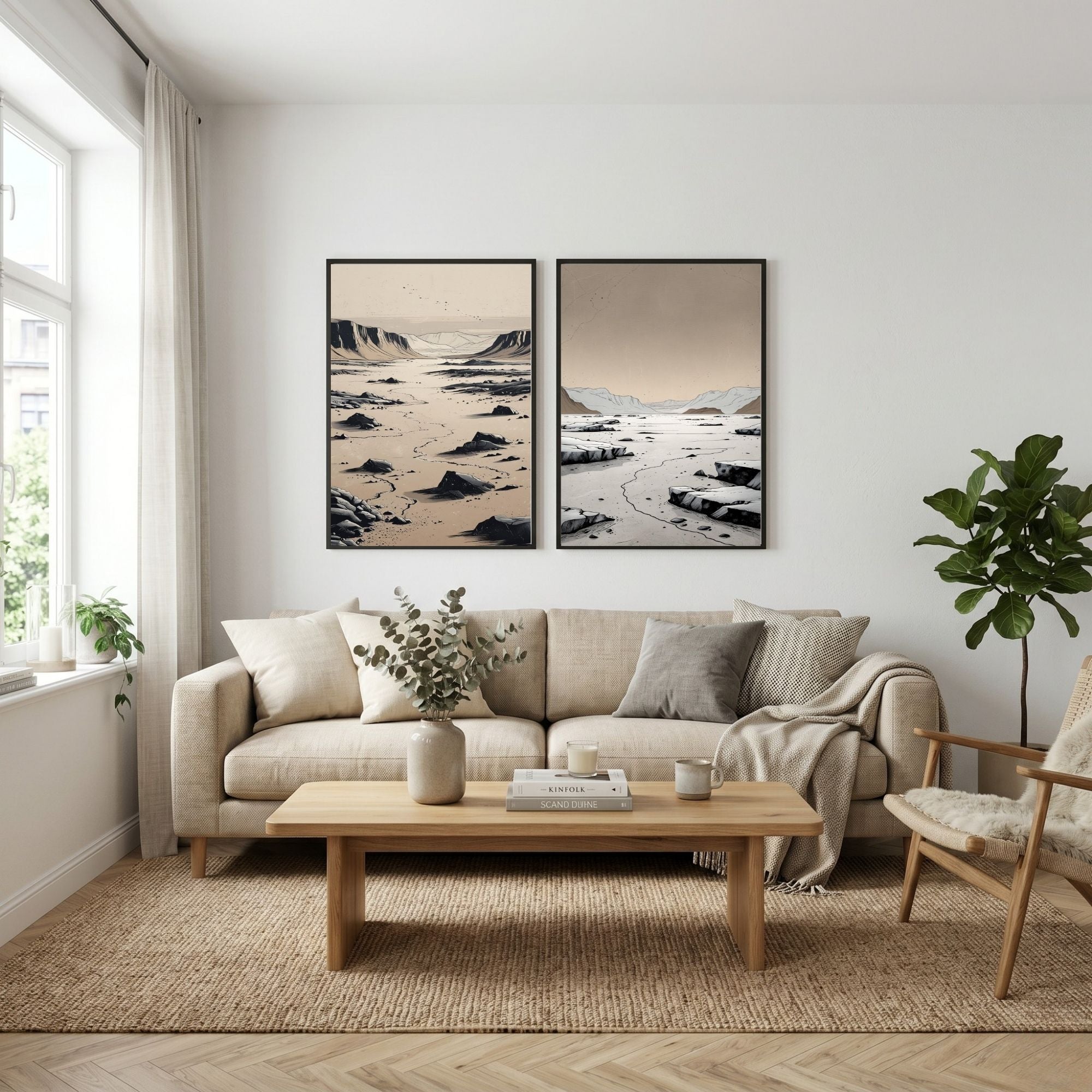 Desert Canyon Wall Art Set of 2 Minimalist Printable Decor