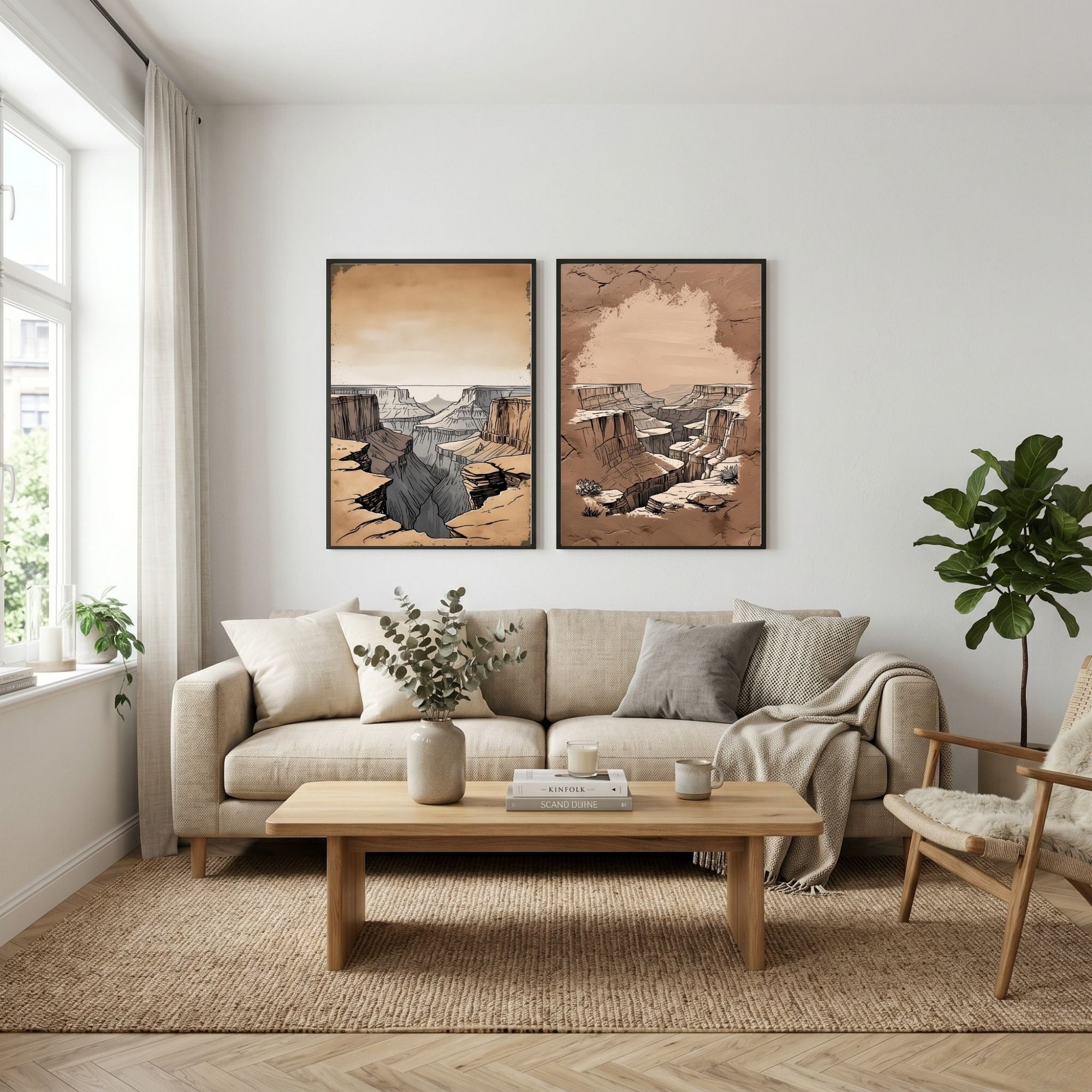 Grand Canyon Wall Art Set of 2 Desert Landscape Printable Decor