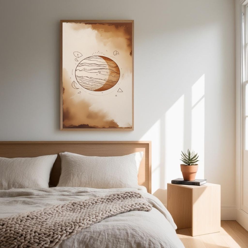 Minimal Planet Wall Art Modern Celestial Printable Poster