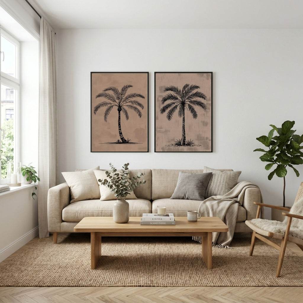 Palm Tree Wall Art Set of 2 Tropical Printable Decor