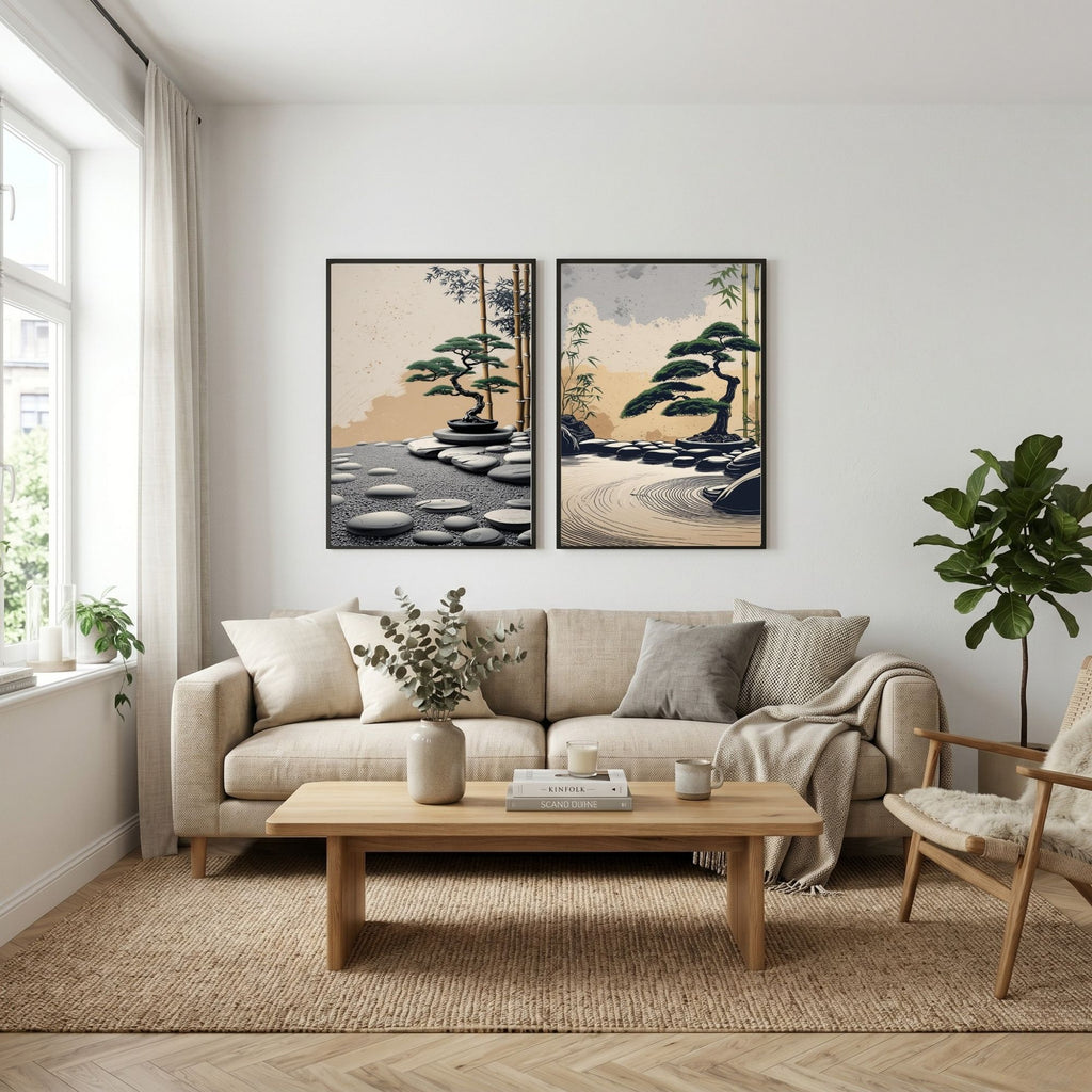 Zen Garden Wall Art Set of 2 Japanese Printable Decor