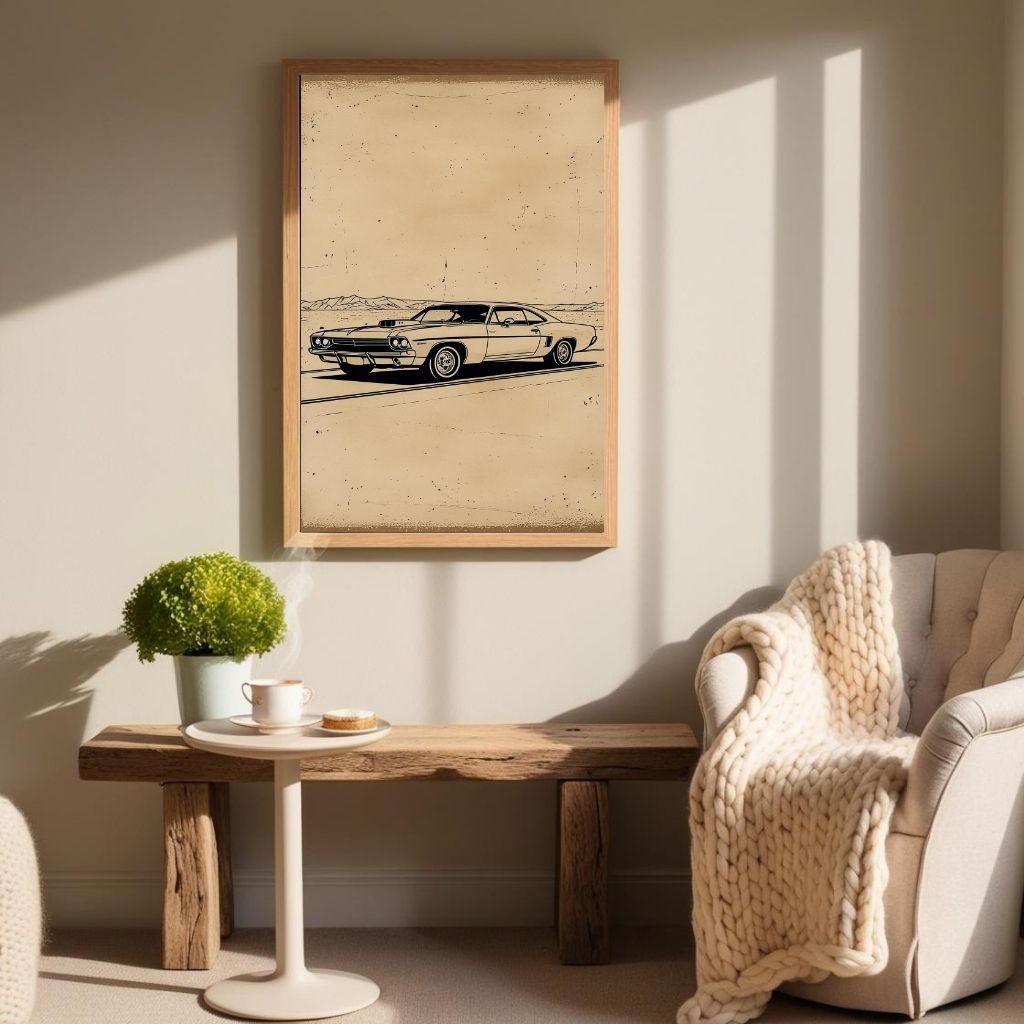 Classic Muscle Car Wall Art Printable, Vintage American Car Poster, Retro Automotive Decor, Classic Vehicle Print, Digital Download Print