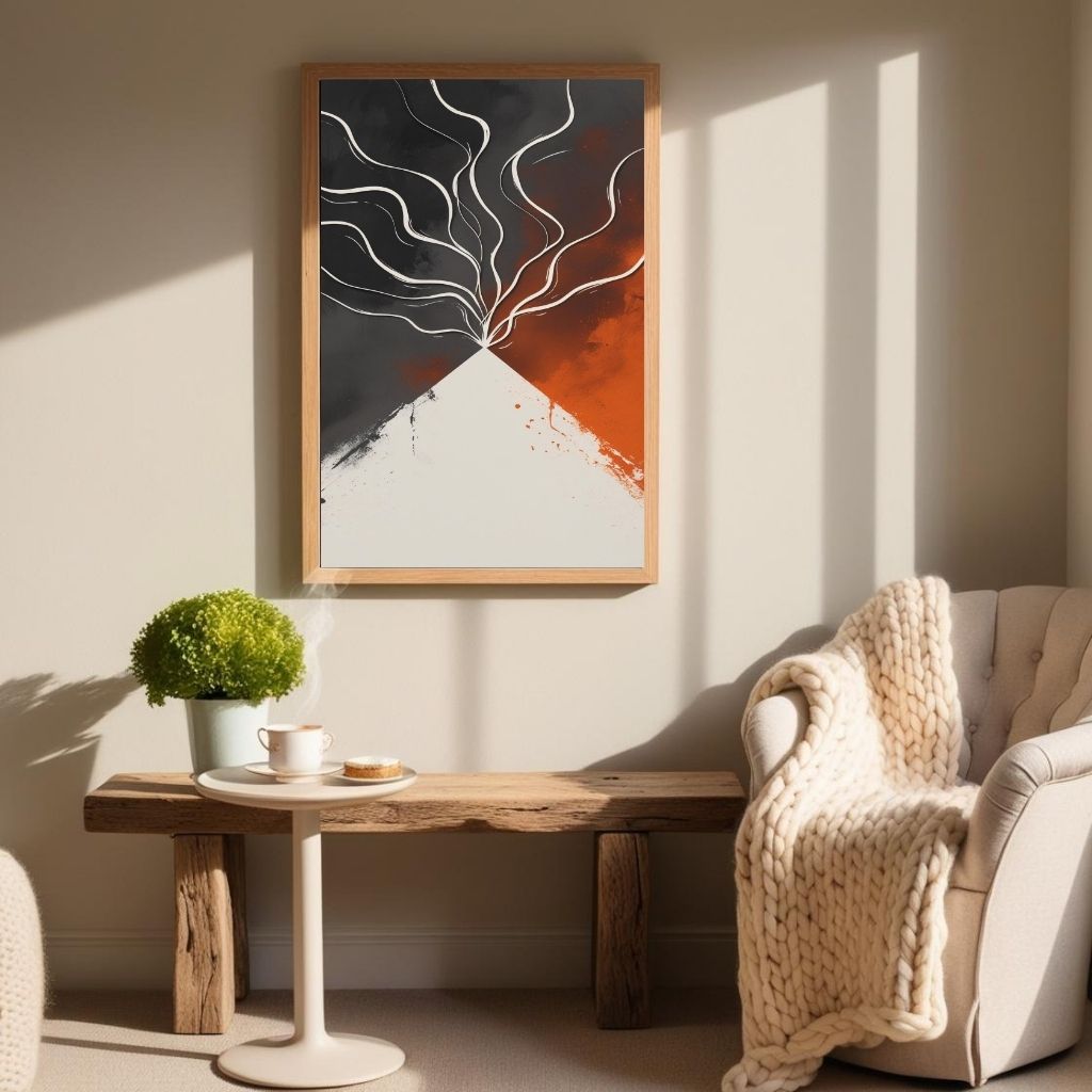 Abstract Volcano Wall Art Modern Minimal Printable Poster