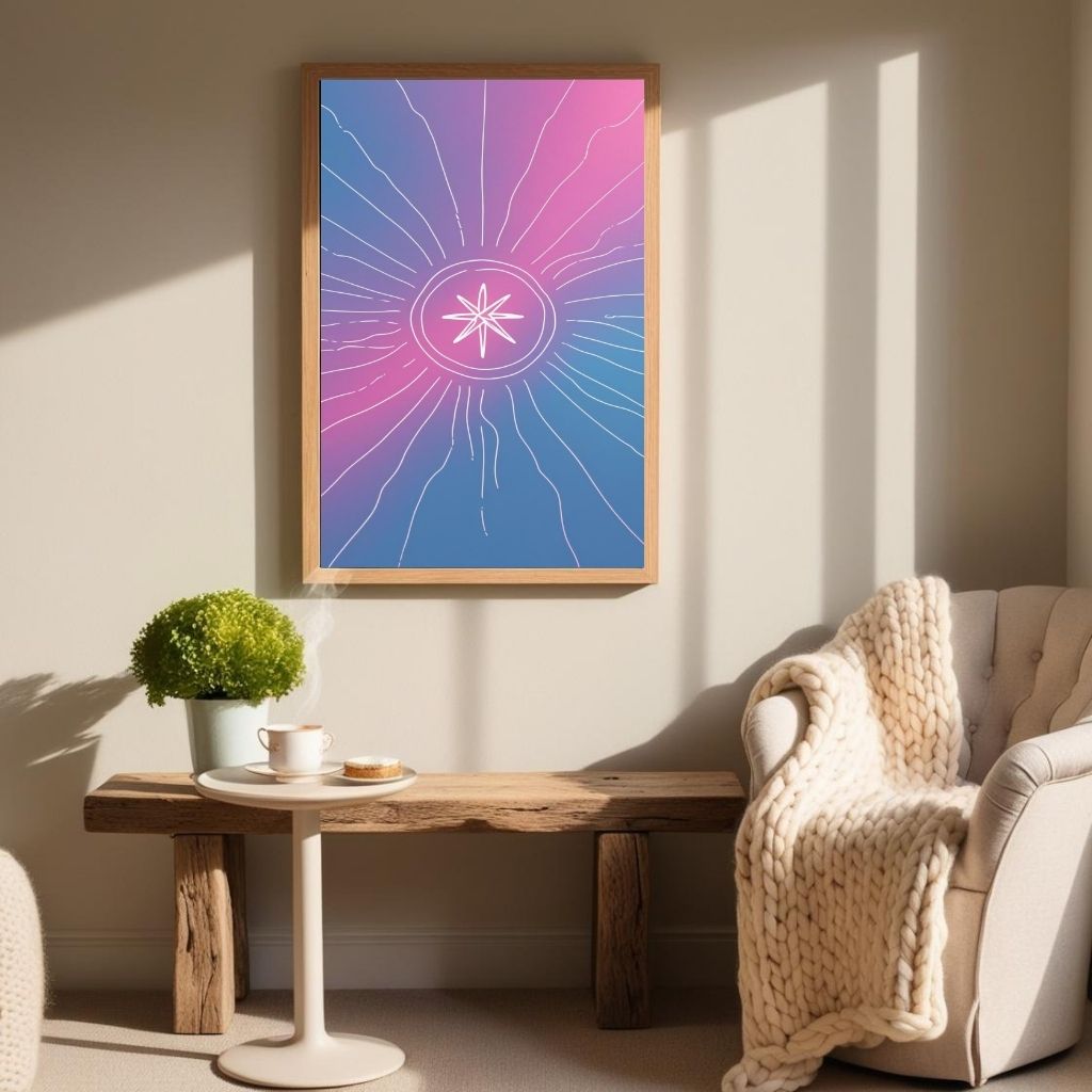 Abstract Star Wall Art Modern Gradient Printable Poster