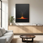 Volcano Wall Art Printable, Minimal Lava Poster, Modern Nature Decor, Digital Download Print