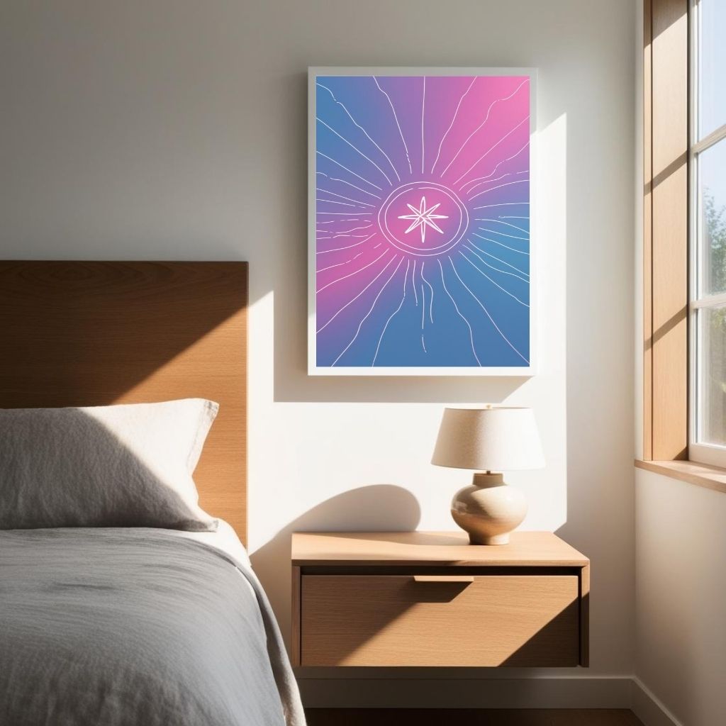 Abstract Star Wall Art Modern Gradient Printable Poster
