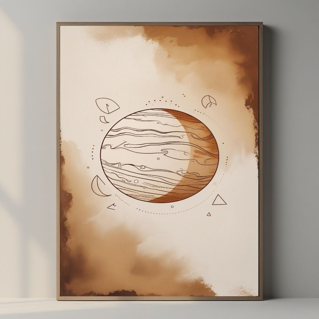 Minimal Planet Wall Art Modern Celestial Printable Poster