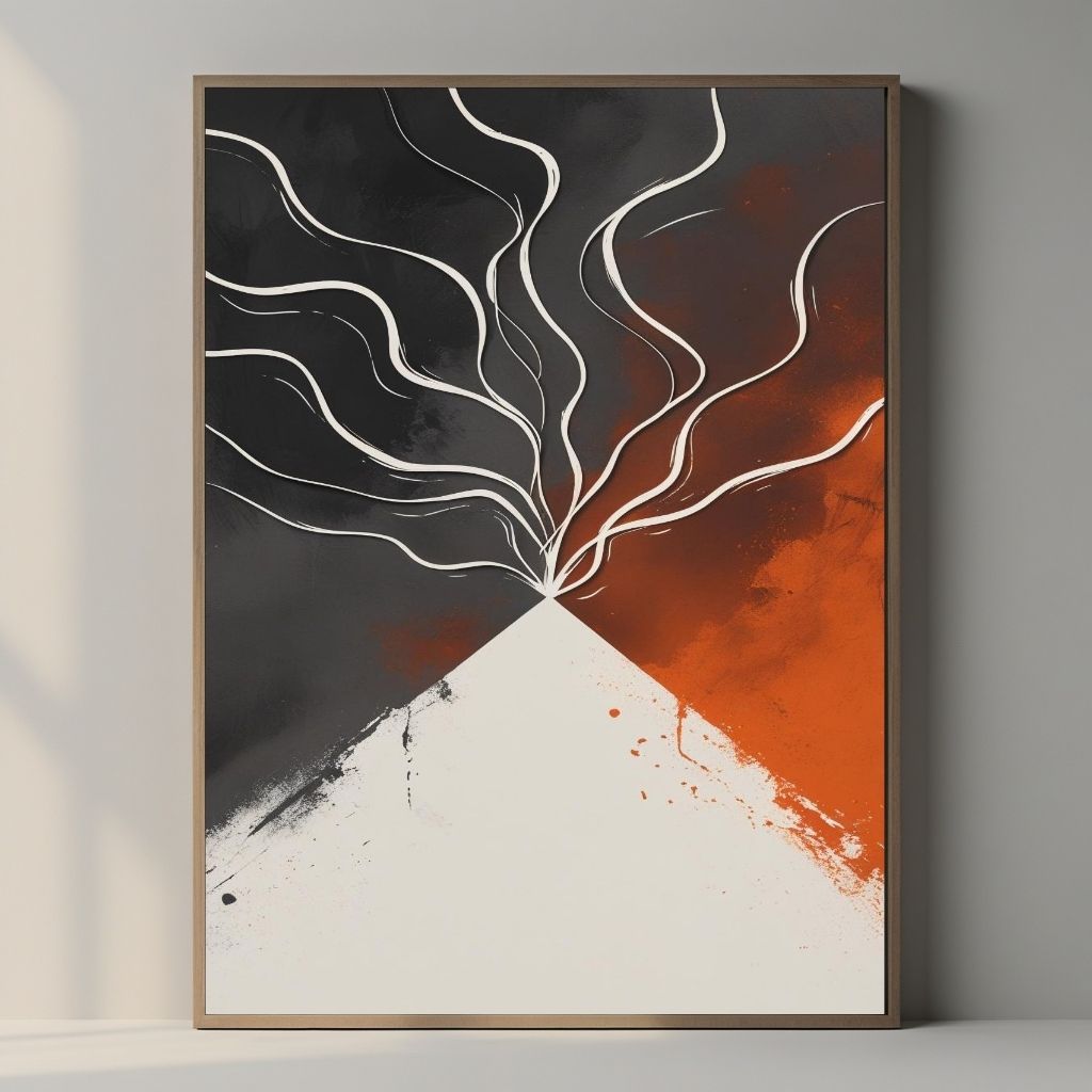 Abstract Volcano Wall Art Modern Minimal Printable Poster