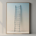 Minimal Ladder Wall Art Printable, Modern Line Drawing Poster, Scandinavian Minimal Decor, Contemporary Neutral Wall Art, Digital Download