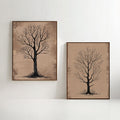 Minimalist Tree Wall Art Set of 2 Bare Tree Printable Prints