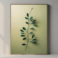 Minimal Botanical Wall Art Printable, Green Leaf Branch Print, Modern Botanical Poster, Scandinavian Nature Decor, Digital Download