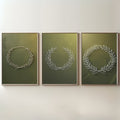 Botanical Laurel Wreath Wall Art Set of 3 | Minimalist Nature Printable Art | Olive Branch Line Drawing Decor | Sage Green Wall Art | Modern Botanical Poster Set | Digital Download
