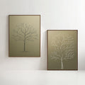 Minimalist Tree Wall Art Set of 2 Scandinavian Botanical Prints