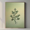 Minimal Botanical Wall Art Printable, Green Leaf Branch Poster, Modern Nature Decor, Scandinavian Printable Art, Digital Download Print