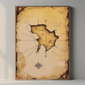 Treasure Map Wall Art Vintage Pirate Printable Poster