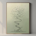 Minimal Tree Line Art Printable, Modern Botanical Wall Art, Scandinavian Nature Poster, Abstract Tree Drawing, Digital Download