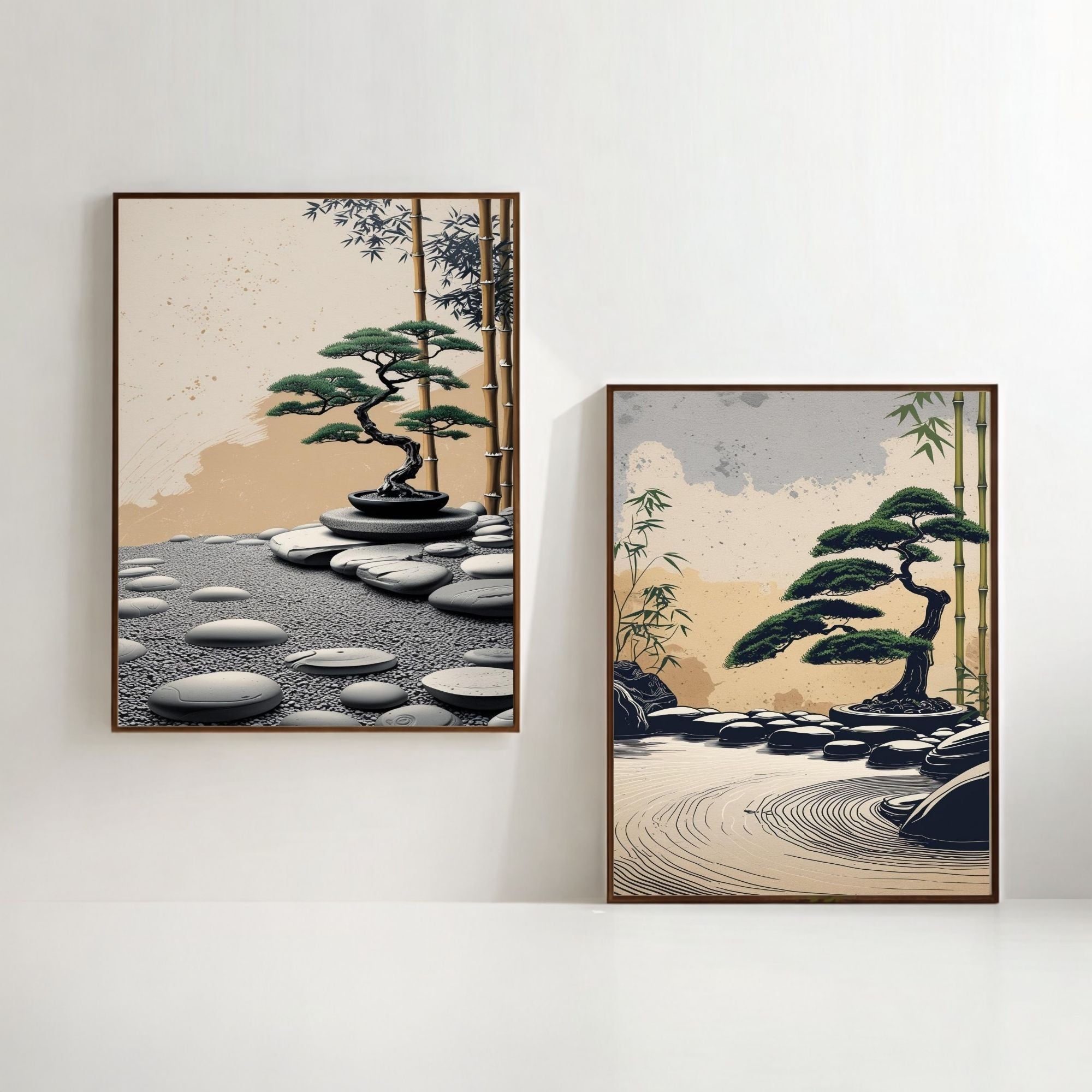 Zen Garden Wall Art Set of 2 Japanese Printable Decor