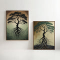 Tree of Life Wall Art Set of 2 | Roots and Growth Art Prints | Spiritual Tree Decor | Nature Wall Art | Symbolic Botanical Artwork | Printable Wall Decor