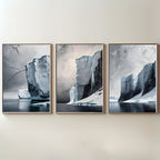 Arctic Iceberg Wall Art Set of 3 | Glacier Landscape Prints | Modern Coastal Nature Decor | Digital Download