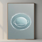 Saturn Wall Art Printable, Minimal Planet Poster, Celestial Space Decor, Digital Download Print