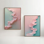 Abstract Pastel Wall Art Set of 2 Printable, Contemporary Pink Abstract Prints, Modern Home Decor, Digital Download