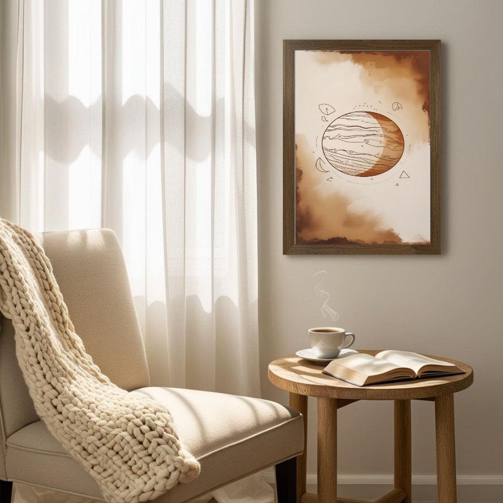 Minimal Planet Wall Art Modern Celestial Printable Poster