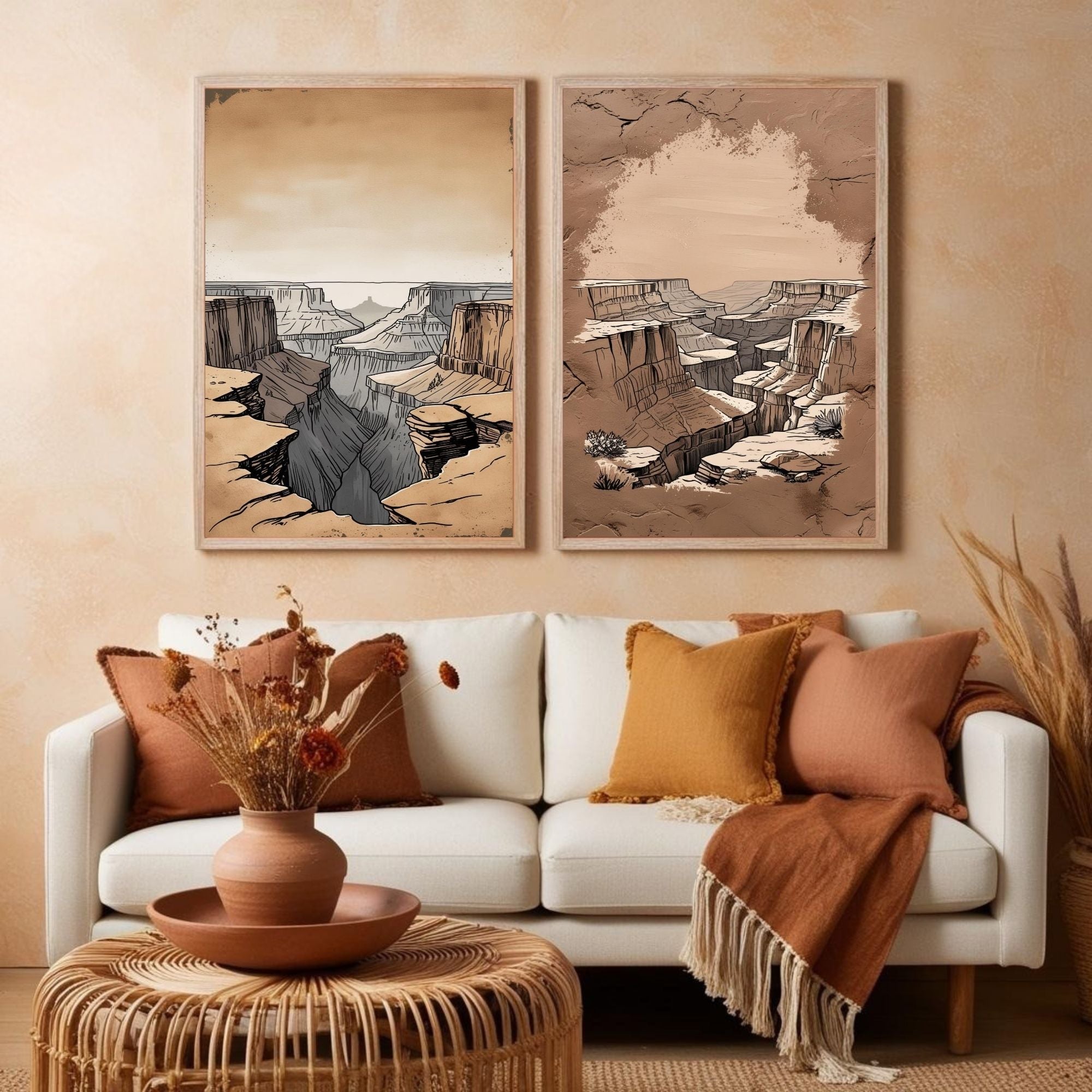 Grand Canyon Wall Art Set of 2 Desert Landscape Printable Decor
