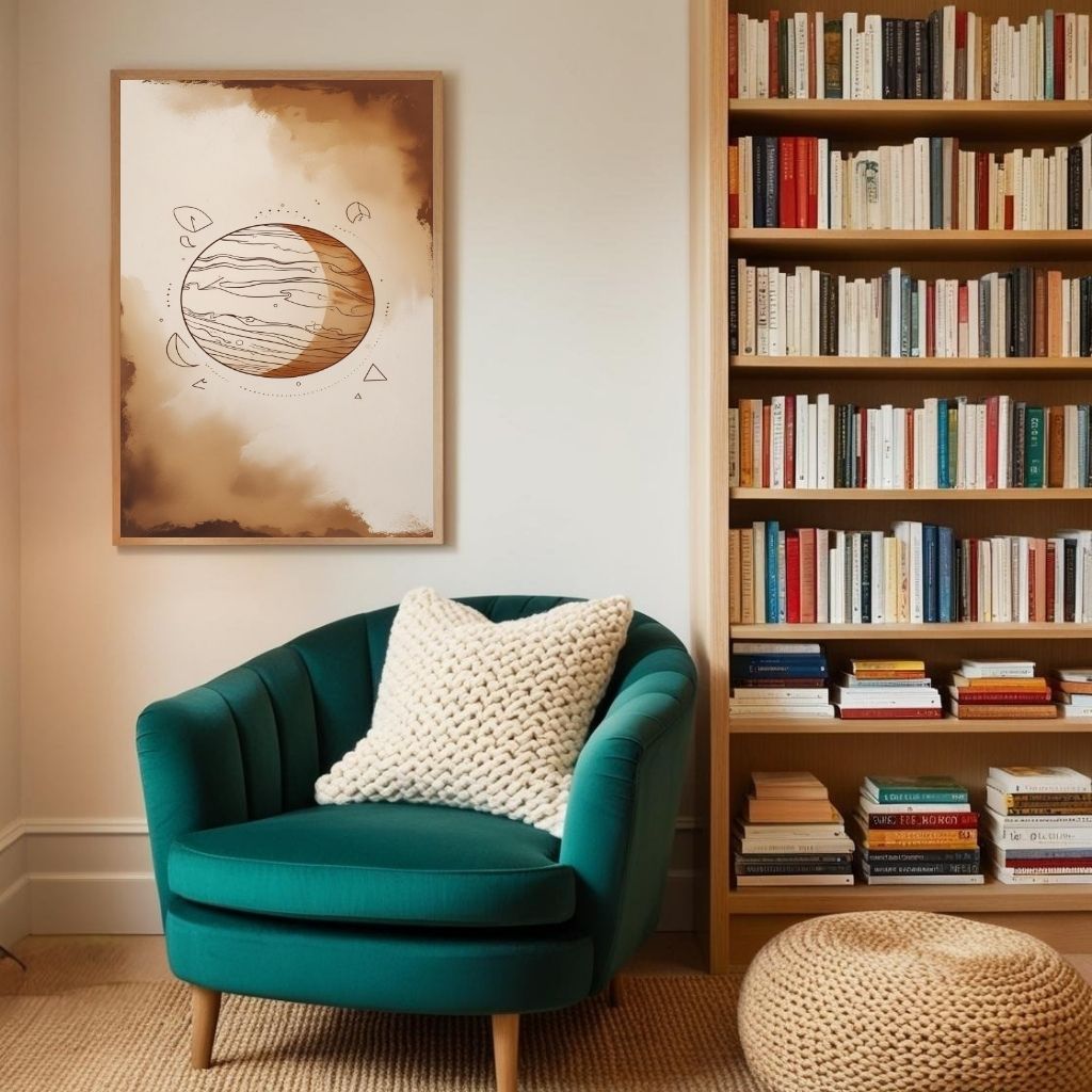 Minimal Planet Wall Art Modern Celestial Printable Poster