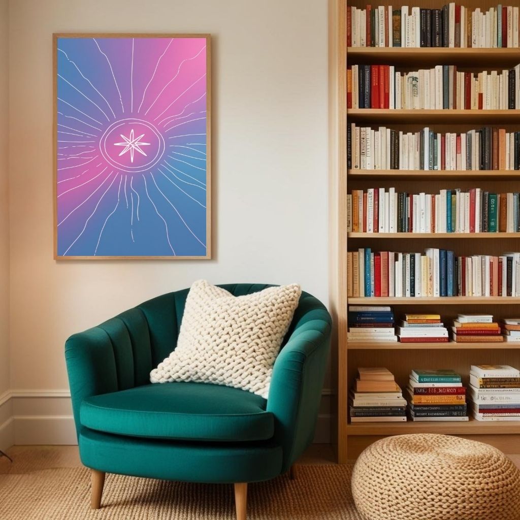 Abstract Star Wall Art Modern Gradient Printable Poster