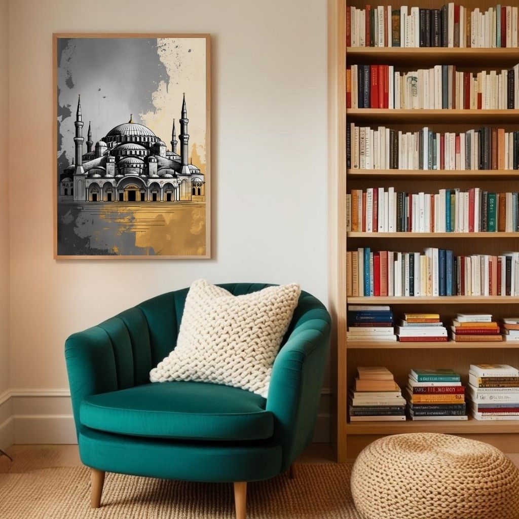 Hagia Sophia Wall Art Printable, Istanbul Mosque Poster, Ottoman Architecture Decor, Historic Landmark Print, Digital Download Print