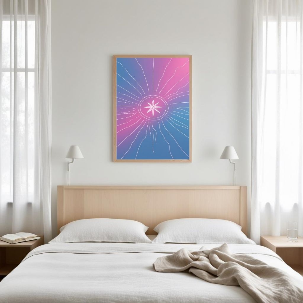 Abstract Star Wall Art Modern Gradient Printable Poster