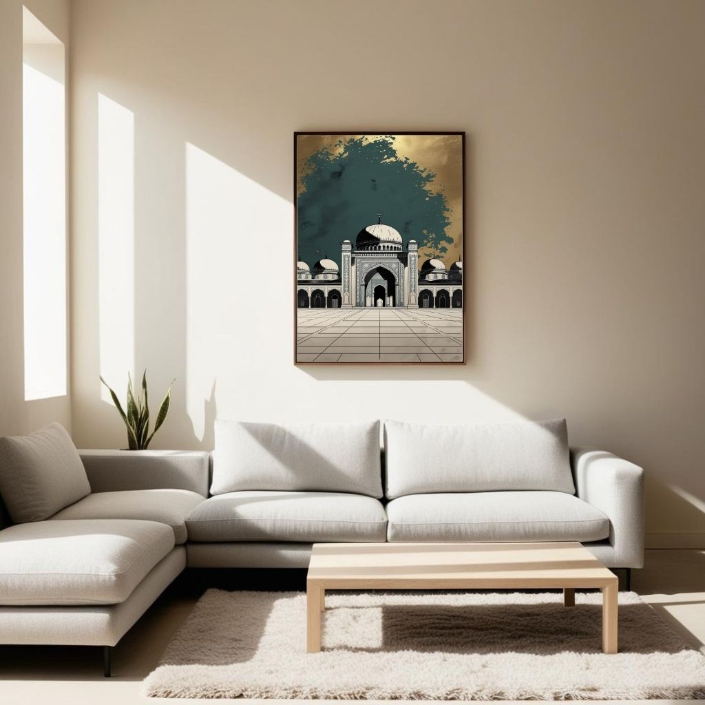 Islamic Mosque Wall Art Printable, Elegant Mosque Architecture Decor, Islamic Digital Download Print