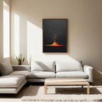 Volcano Wall Art Printable, Minimal Lava Poster, Modern Nature Decor, Digital Download Print
