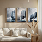 Arctic Iceberg Wall Art Set of 3 | Glacier Landscape Prints | Modern Coastal Nature Decor | Digital Download