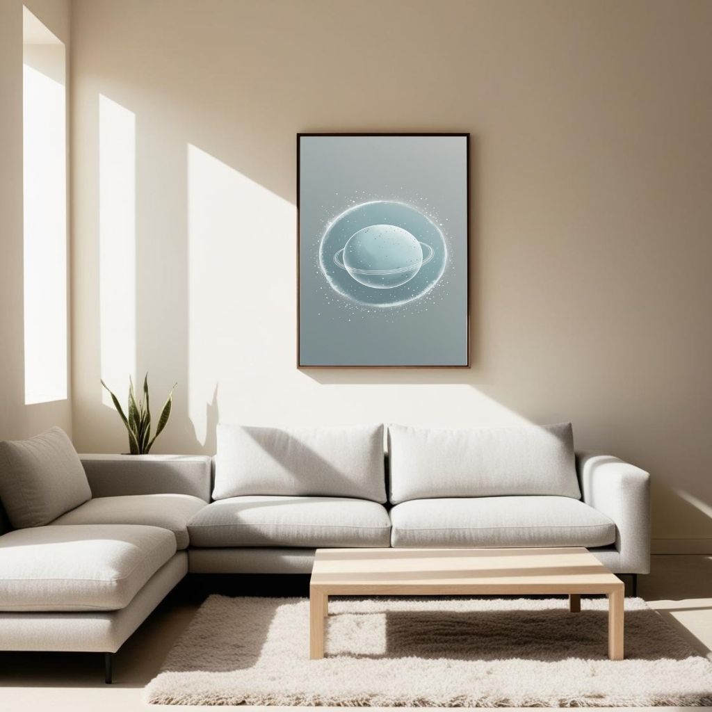 Saturn Wall Art Printable, Minimal Planet Poster, Celestial Space Decor, Digital Download Print