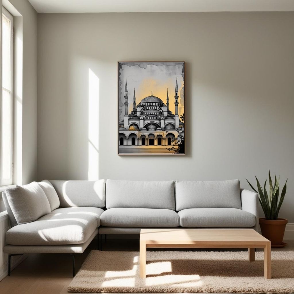 Blue Mosque Wall Art Istanbul Printable Architecture Poster