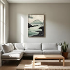 Volcanic Landscape Wall Art Printable, Japanese Coastal Nature Print, Minimal Zen Home Decor, Digital Download