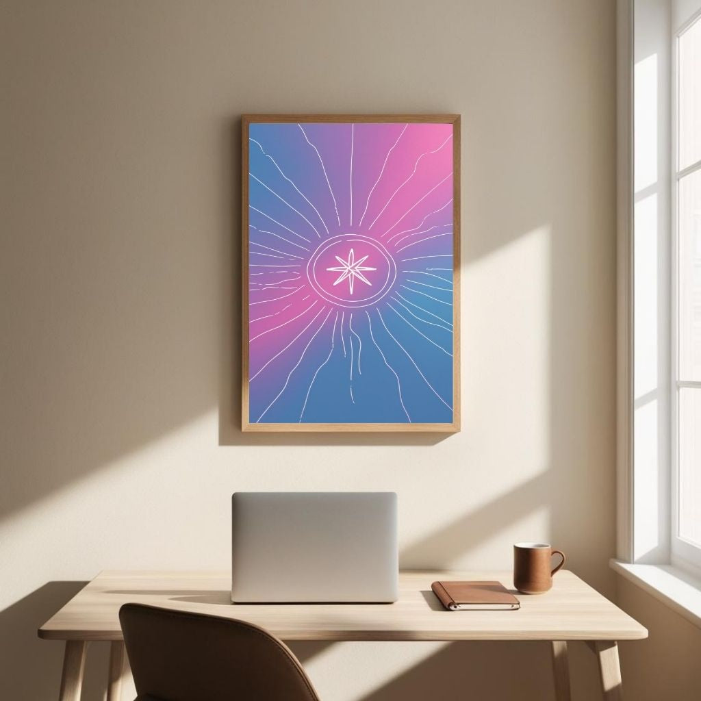 Abstract Star Wall Art Modern Gradient Printable Poster