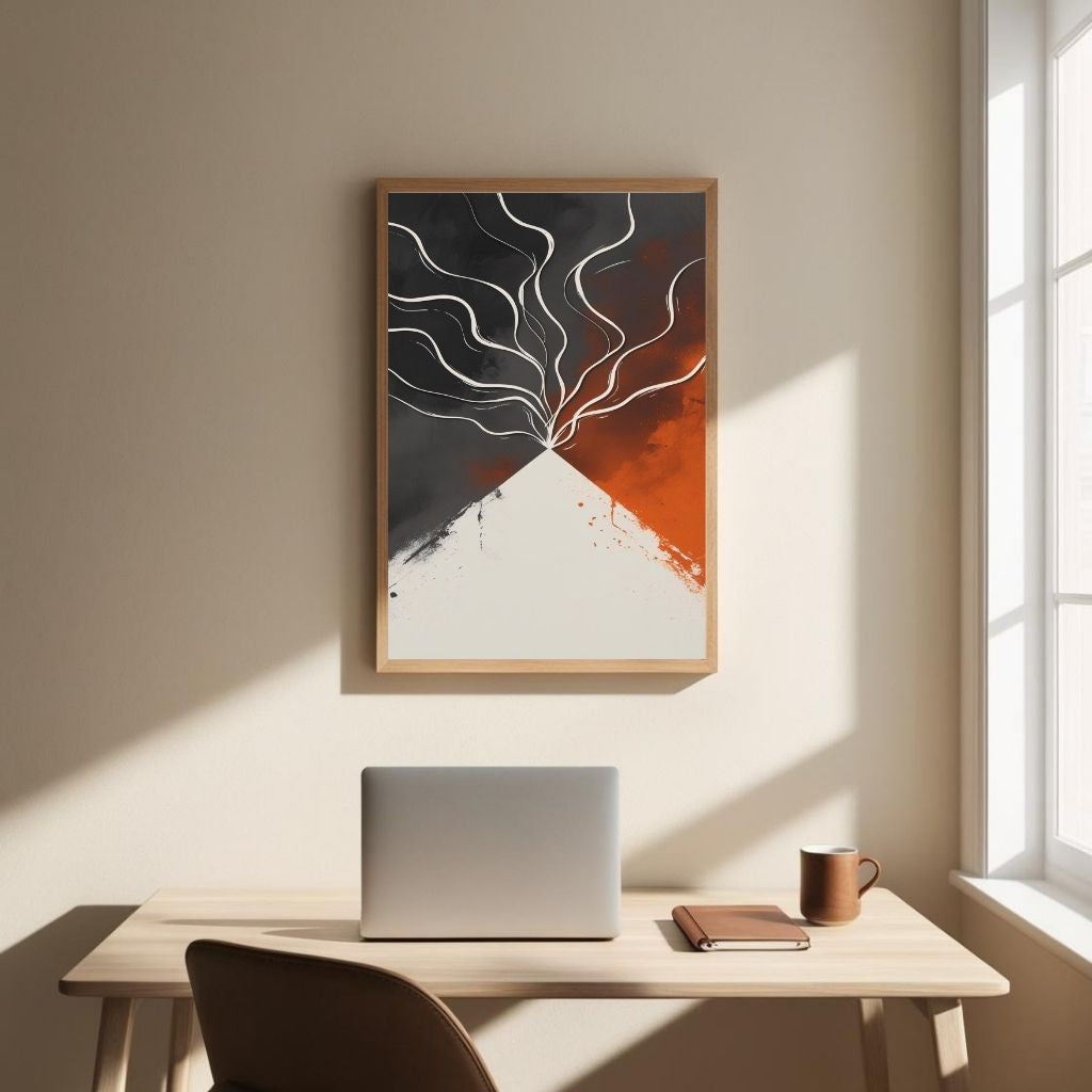 Abstract Volcano Wall Art Modern Minimal Printable Poster