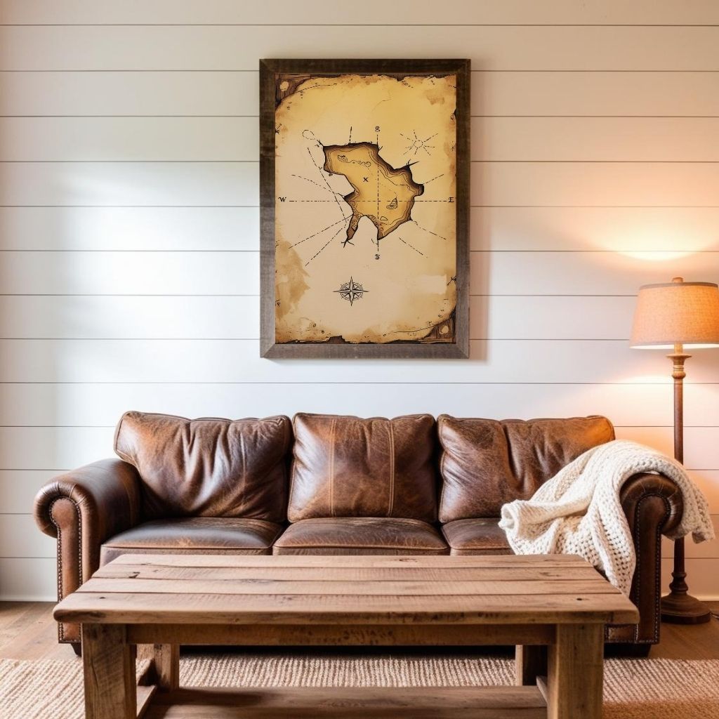 Treasure Map Wall Art Vintage Pirate Printable Poster