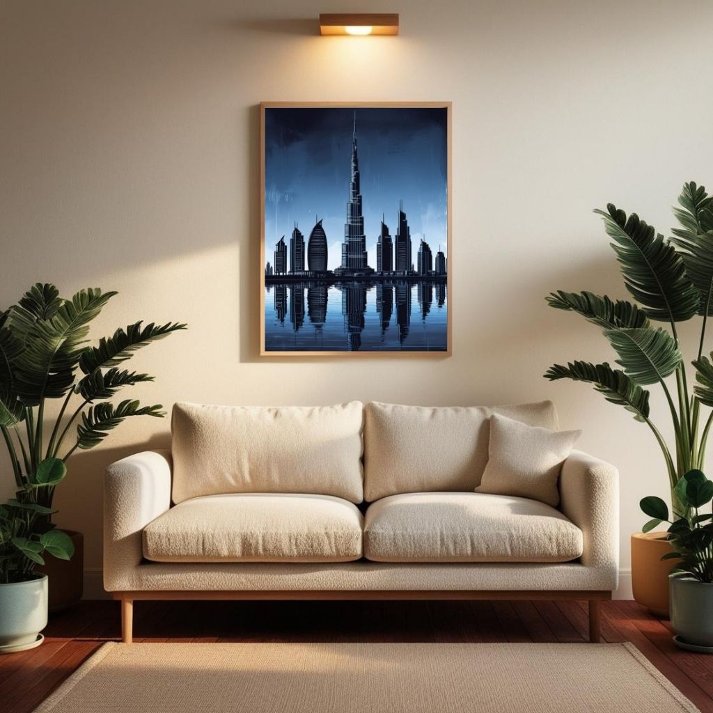Dubai Skyline Wall Art Printable, Burj Khalifa Poster, Modern Dubai Cityscape Print, Luxury Architecture Wall Decor, Digital Download
