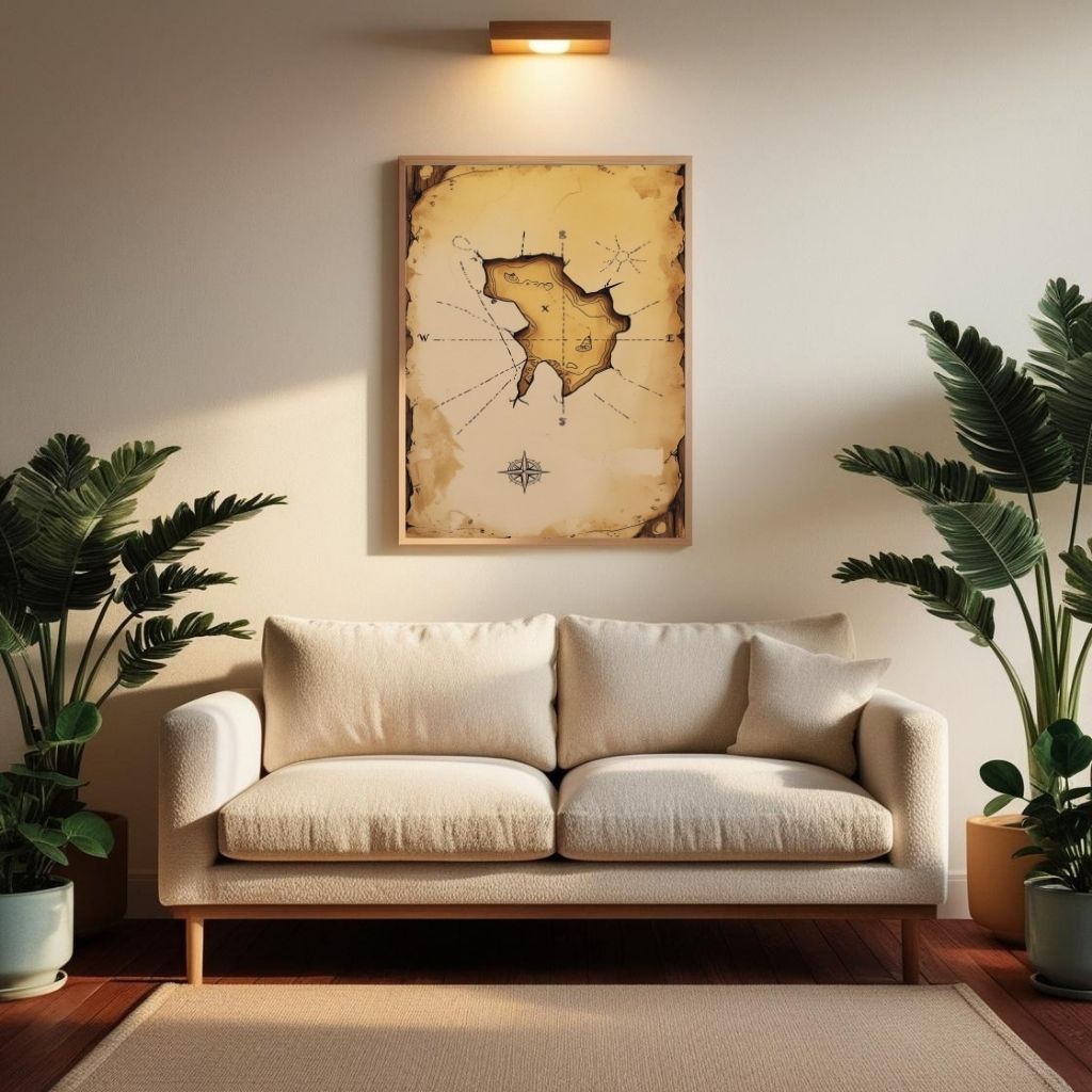 Treasure Map Wall Art Vintage Pirate Printable Poster