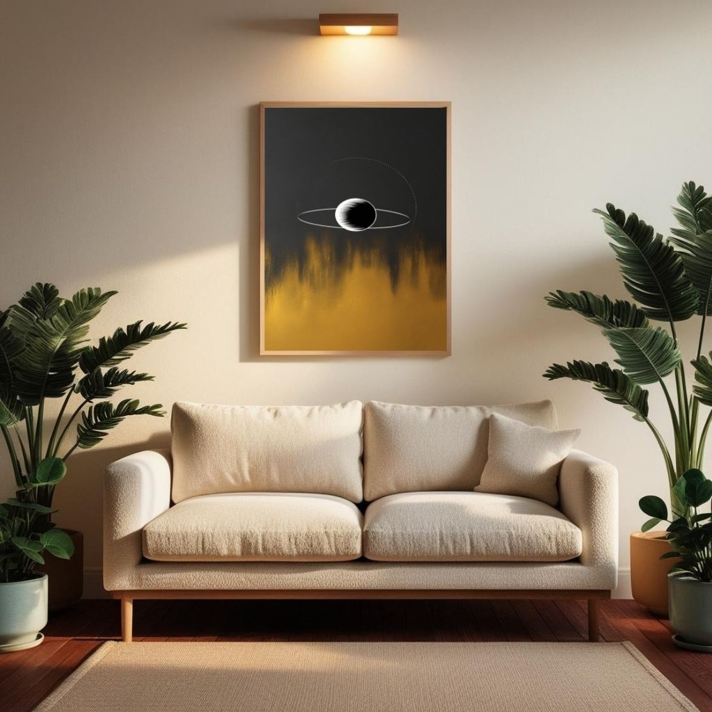 Saturn Wall Art Printable, Minimal Planet Poster, Modern Space Wall Decor, Celestial Abstract Print, Digital Download