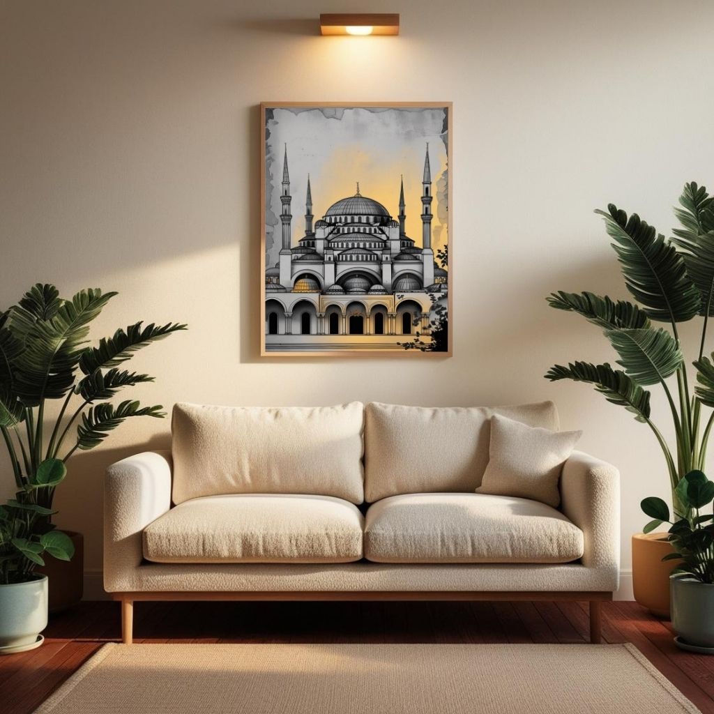 Blue Mosque Wall Art Istanbul Printable Architecture Poster