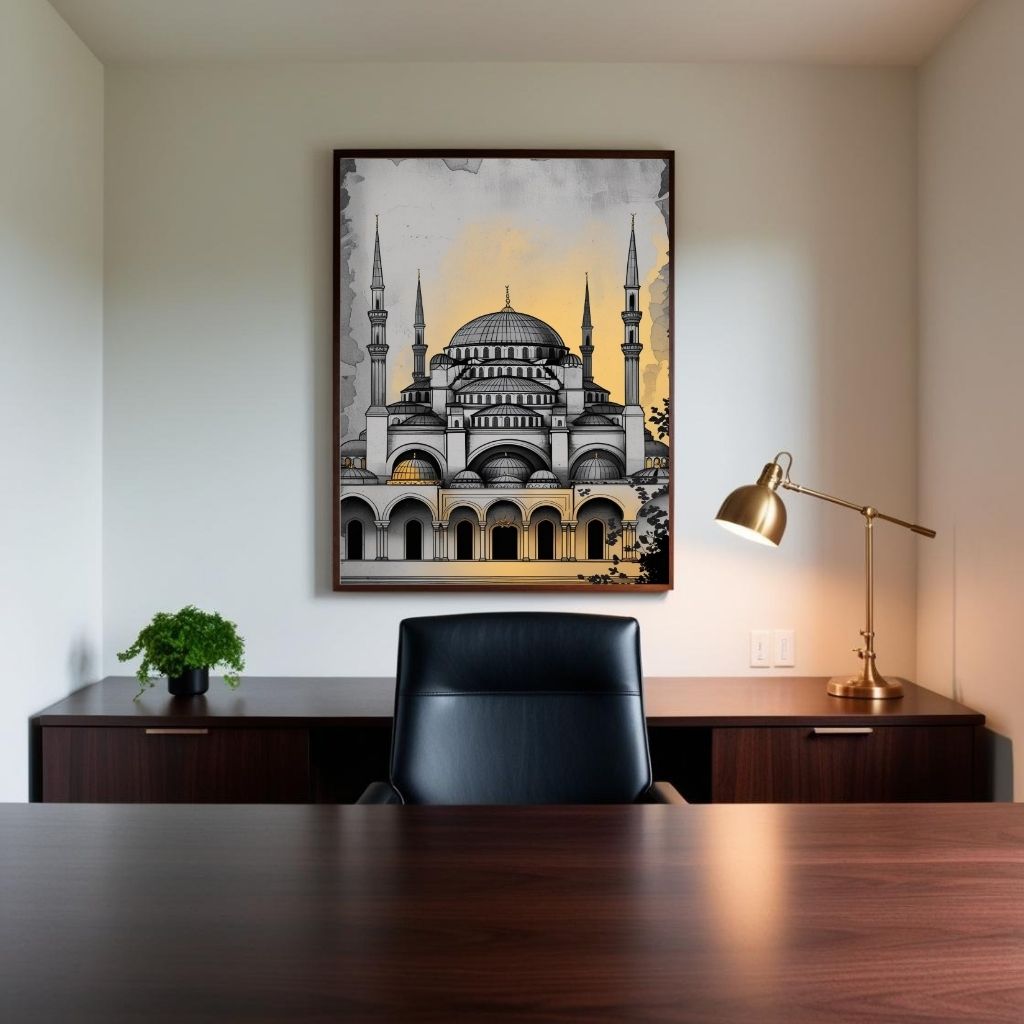 Blue Mosque Wall Art Istanbul Printable Architecture Poster
