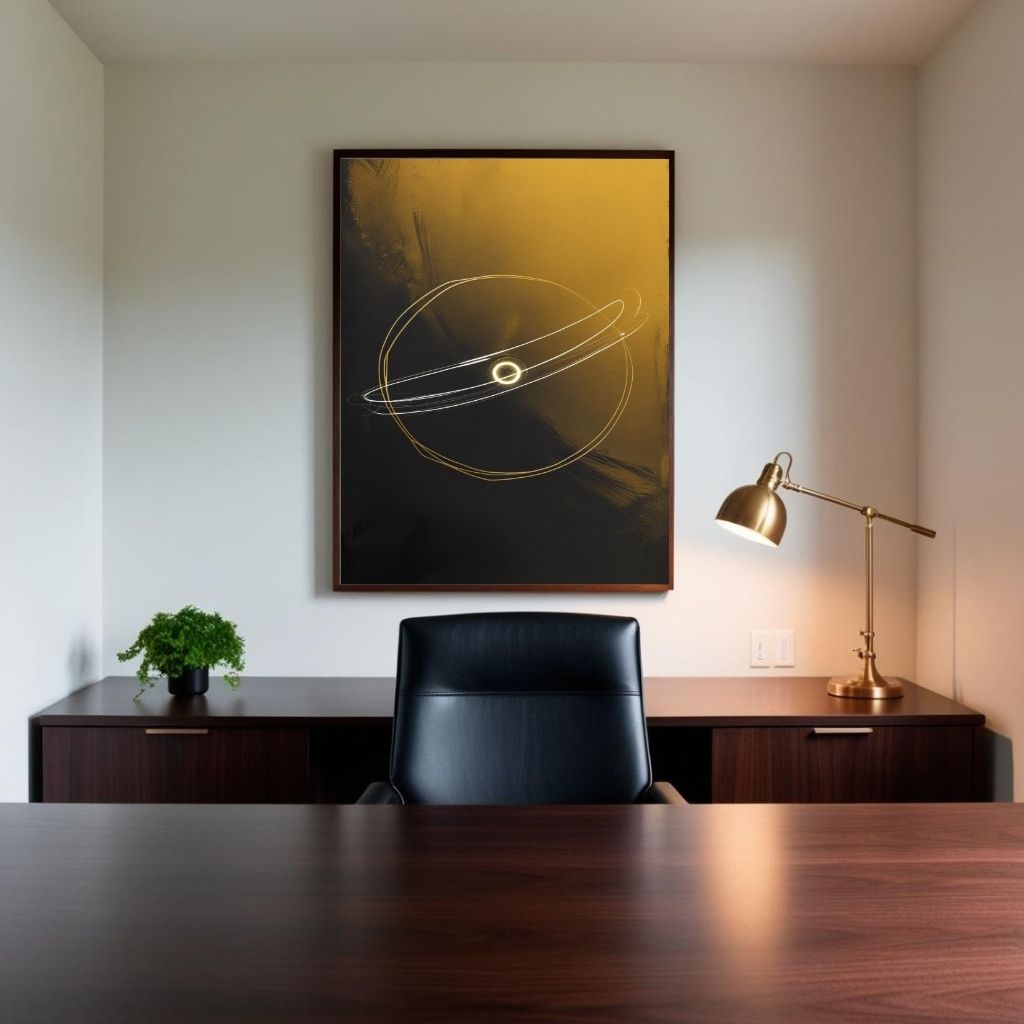Celestial Orbit Wall Art Printable, Minimal Space Line Illustration, Modern Cosmic Decor, Neutral Galaxy Poster, Digital Download