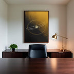 Celestial Orbit Wall Art Printable, Minimal Space Line Illustration, Modern Cosmic Decor, Neutral Galaxy Poster, Digital Download
